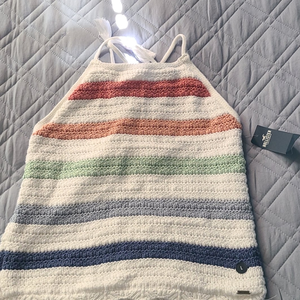 Crochet Hollister crop halter tank